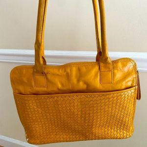 Latico Yellow leather laptop bag/purse